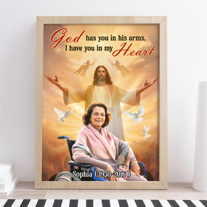 Custom Photo Gifts For Family Canvas Print 02hutn311224 God Have You In His Arms I Have You In My Heart - Poster & Canvas - GoDuckee
