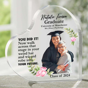 Custom Photo Gifts For Graduation Heart Plaque You Did It - Shaped Plaques - GoDuckee
