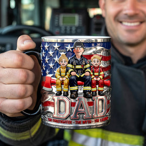 Proud American Firefighter Dad Magic Mug, Personalized Gifts For Firefighter Dads 01QHQN230526 - Coffee Mug - GoDuckee