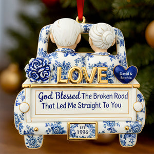 Eternal Journey of Love Christmas Ornament Personalized Gifts For Couple 04TODT161025 - Ornament - GoDuckee