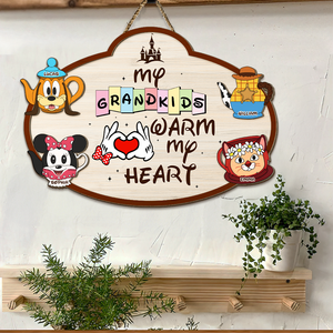 Personalized Gifts For Grandma Wood Sign My Grandkids Warm My Heart 02ohpu190325 - Wood Sign - GoDuckee