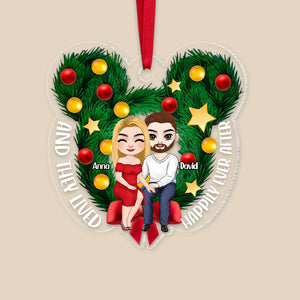 And They Lived Happily Ever, Personalized Acrylic Ornament, PW-04HUTN190923HH, Christmas Gift For Couple - Ornament - GoDuckee