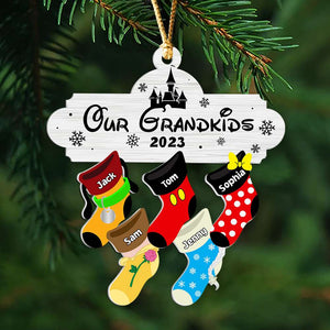 Gift For Family, Personalized Acrylic Ornament, Christmas Socks Kid Ornament, Christmas Gift 02NADT211023 - Ornament - GoDuckee