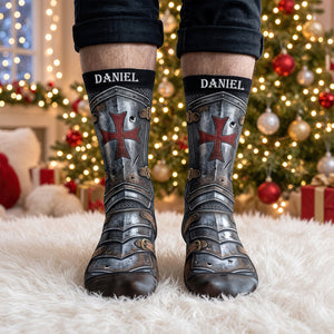 Faux Knight Templar Socks, Personalized Gifts 06qhdt170926 - Socks - GoDuckee