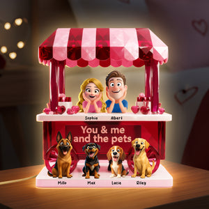 Couple’s Sweet Little Pet Gang Light Box - Personalized Gifts For Couples 02TOQN031225 - Light Box - GoDuckee