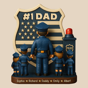 Police Dad Plaque - Personalized Gifts For Dad 03toqn060525 - Shaped Plaques - GoDuckee