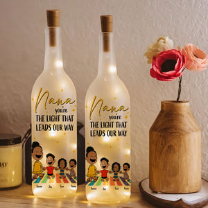 Personalized Gift For Mom Bottle Lamp Cartoon Mom And Kids 06KAMH190225HH - Bottle Lamp - GoDuckee