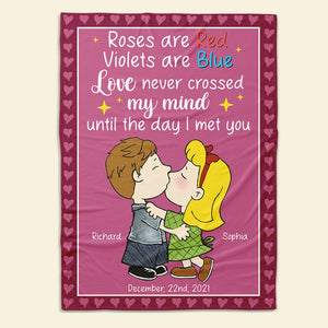 Personalized Gifts For Couples Blanket Kissing Cartoon Characters 04TOQN041224HG - Blanket - GoDuckee