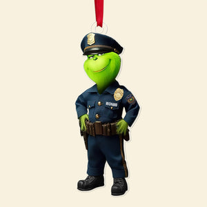 Police Christmas Ornament - Green Monster - Personalized Gifts For Police Officer Ornament, Law Enforcement - Ornament - GoDuckee