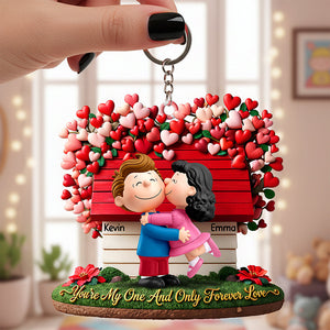 Lovely Kissing Couple Keychain - Personalized Gifts For Couple 02huta290126 - Keychains - GoDuckee