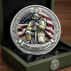 Firefighter Pride Printed Metal Coin - Personalized Gifts For Firefighter 03TOQN230226 - Coin - GoDuckee