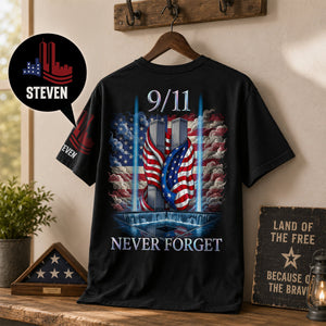 Never Forget 9/11 Personalized T-Shirt – Patriotic Memorial Shirt 01hudh300726