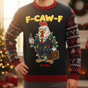 Funny Chicken Knitted Ugly Sweater - Personalized Gifts For Officers 05TOMG011125 - Ugly Christmas Sweater - GoDuckee