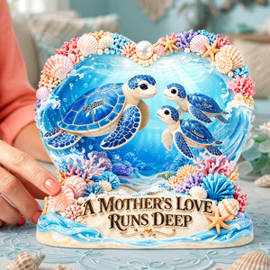 Turtle Mom Acrylic Plaque - Personalized Gifts For Mothers 04tyta200326 - Shaped Plaques - GoDuckee