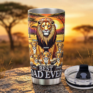 Lion Dad And Kid 20oz Tumbler - Personalized Gifts For Father's Day Tumbler 04TOTN050526 - Tumbler Cup - GoDuckee