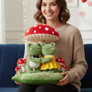 Together Until Croak Frog Couple Pillow - Personalized Gifts For Couples 03NAQN031225 - Pillow - GoDuckee