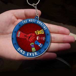 Dad The Most Amazing Dad Ever 06qhqn270523ha Personalized Keychain QNFBK - Keychains - GoDuckee
