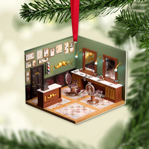Barber Shop, Personalized Acrylic Ornament, Gift For Christmas, Christmas Ornament - Ornament - GoDuckee