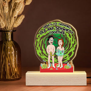 Personalized Gifts For Couple, Cartoon Couple Growing Old Together Led Light 05TOMH200724HG - Led Night Light - GoDuckee
