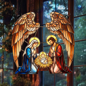 Holy Family Suncatcher Ornament - Personalized Christmas Gifts For Christian 03toqn150825 - Ornament - GoDuckee