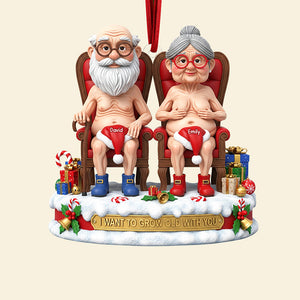 Naughty Old Couple Christmas Ornament - Personalized Gifts For Couple 03ohqn300825 - Ornament - GoDuckee