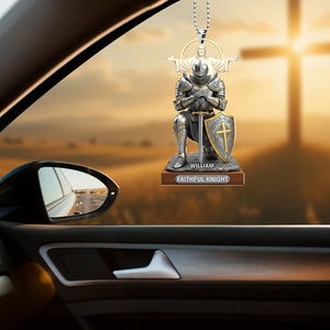 Christian Faithful Knight Car Ornament – Personalized Christmas Gifts for Christian 05huqn290725 - Ornament - GoDuckee