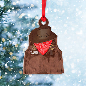 Personalized Cowboy Custom Shape Ornament - Gift For Christmas - Ornament - GoDuckee