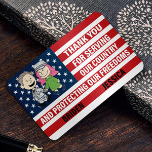 Personalized Gifts For Veteran Couples Aluminum Wallet Card 04TOLU110125HG - Wallet Card - GoDuckee