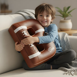 Touchdown Initial Letter Shaped Pillow - Personalized Gifts For Kids 02HYLU121125 - Pillow - GoDuckee