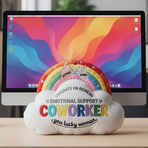 Emotional Support Coworker Custom Shape Pillow, Personalized Gifts For Colleague 02qhta171125 - Pillow - GoDuckee