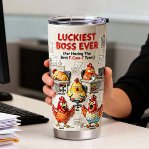 Boss Chicken Office Tumbler - Personalized Gifts For Boss 05nalu291225 - Tumbler Cup - GoDuckee