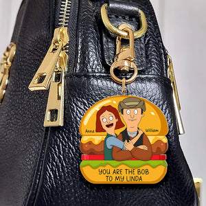 Personalized Gifts For Couple Keychain Hugging Couple 05NAQN060225HG - Keychains - GoDuckee