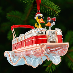 Fun Duck Pontoon Trip Ornament, Personalized Gifts For Pontoon Lovers 05qhqn250925 - Ornament - GoDuckee