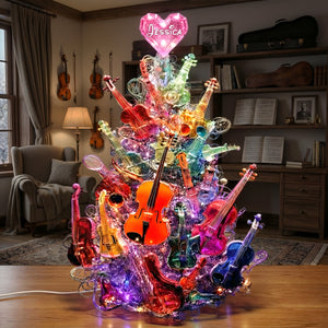 Sparkle Violin Pile Light Box - Personalized Gifts For Violinist & Violin Lovers 07QHLU281125 - Light Box - GoDuckee