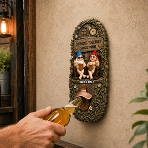 Drinking Together Couple Wall Hanging Bottle Opener - Personalized Gifts For Couples 05OHDH200726 - Bottle Opener - GoDuckee