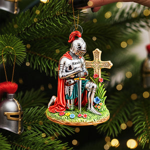 Kneeing Knight Ornament - Personalized Gifts For Christians 05huta300825 - Ornament - GoDuckee