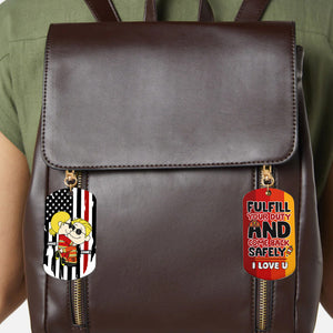 Personalized Gift For Firefighter Couple Keychain Stainless Steel 05TOLU150125HG - Keychains - GoDuckee