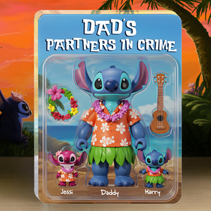 Dad & Little Blue Aliens Acrylic Plaque - Personalized Gift For Father 02QHLU010525 - Shaped Plaques - GoDuckee