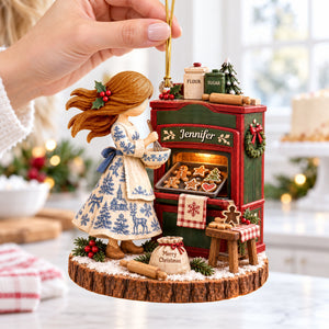 Toile De Jouy Baking Girl Christmas Ornament - Personalized Gifts For Bakers 03paqn031026 - Ornament - GoDuckee