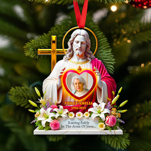 Memorial Jesus Ornament Custom Photo Gifts For Heaven 01HUDT090925 - Ornament - GoDuckee