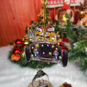 Hot Rod Duck - Personalized Christmas Ornament - Christmas Gift For Best Friends - Ornament - GoDuckee