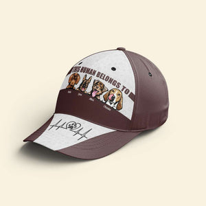 Dog This Human Belongs To Us, Personalized Classic Cap, Paw Heart Beat, Gift For Dog Lovers - Classic Cap - GoDuckee