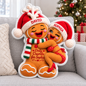 Naughty Gingerbread Couple Custom Shaped Pillow - Personalized Christmas Gifts For Couples 01toqn211026 - Pillow - GoDuckee