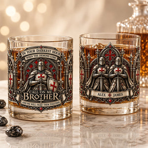 Knight Brother Drinking Glass - Personalized Gifts For Brothers 02padt231026 - Glass - GoDuckee