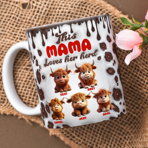 Personalized Gift For Highland Cow Mom Inflated Coffee Mug 04KALU200225 - Coffee Mug - GoDuckee