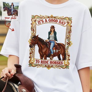 Horse Riding Shirt – Custom Photo Gifts For Horse Lovers 03nata181225 - Shirts - GoDuckee