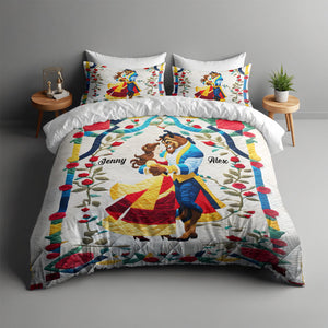 Personalized Gifts For Couple Quilt Bed Set Romantic Love Story 02HUMH220125 - Blanket - GoDuckee