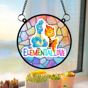 Personalized Gifts For Couple Suncatcher Window Hanging Ornament 03KAMH300524 - Ornaments - GoDuckee