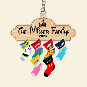 Family Socks Keychain, Personalized 02NATN191223 Cartoon Keychain - Keychains - GoDuckee