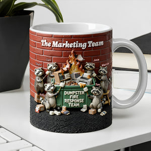 Fun Raccoon Dumpster Fire Response Team Mug, Personalized Gift For Coworker 02qhdt271125 - Coffee Mug - GoDuckee